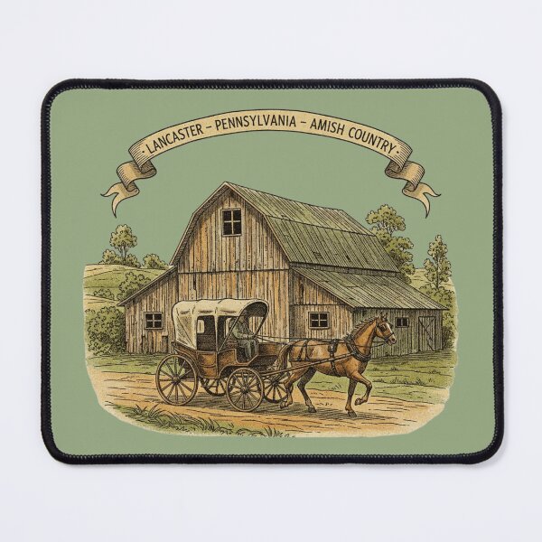 Item preview, Lancaster – Amish Country Horse & Barn Emblem designed and sold by PostersMode.