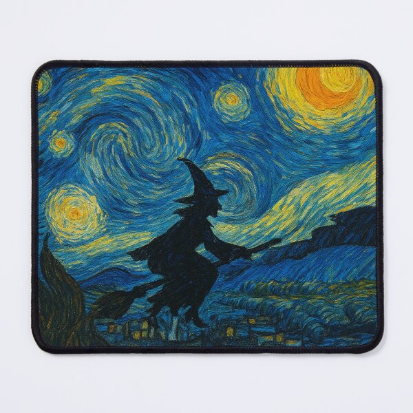 Item preview, THE STARRY NIGHT WITH WITCH FOR HALLOWEEN designed and sold by NomadicNatureCo.