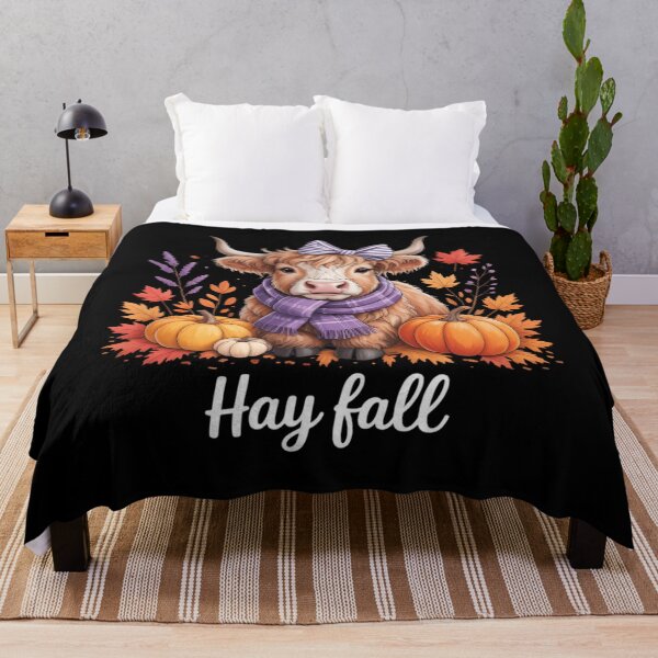 Item preview, Hay Fall Highland Cow Fall Leaves Pumpkin Halloween designed and sold by Sunset4Bones.
