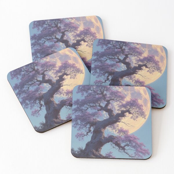 Item preview, Pink Tree Enchanted Moonlight Nature Fantasy Night designed and sold by She was a  Dreamer....