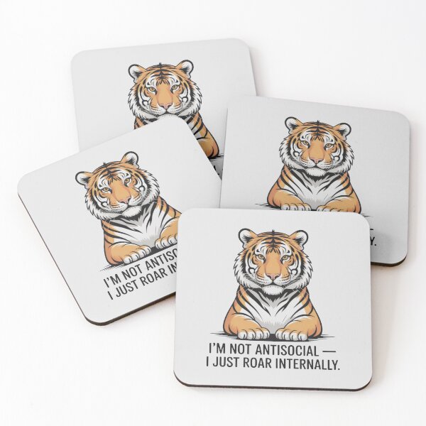 Item preview, Funny Introvert Tiger Quote in Black and Orange Style designed and sold by SplashTastic.