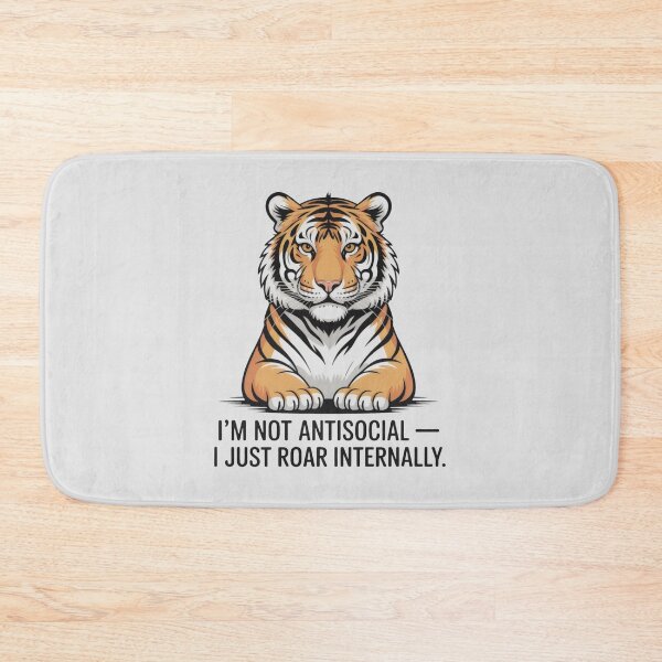 Item preview, Funny Introvert Tiger Quote in Black and Orange Style designed and sold by SplashTastic.