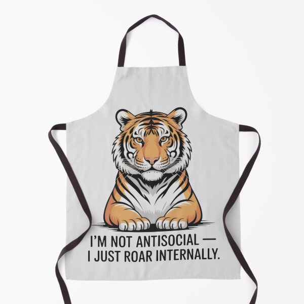 Item preview, Funny Introvert Tiger Quote in Black and Orange Style designed and sold by SplashTastic.