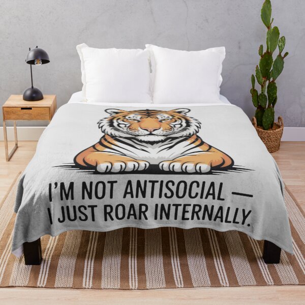 Item preview, Funny Introvert Tiger Quote in Black and Orange Style designed and sold by SplashTastic.