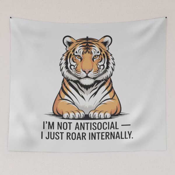 Item preview, Funny Introvert Tiger Quote in Black and Orange Style designed and sold by SplashTastic.