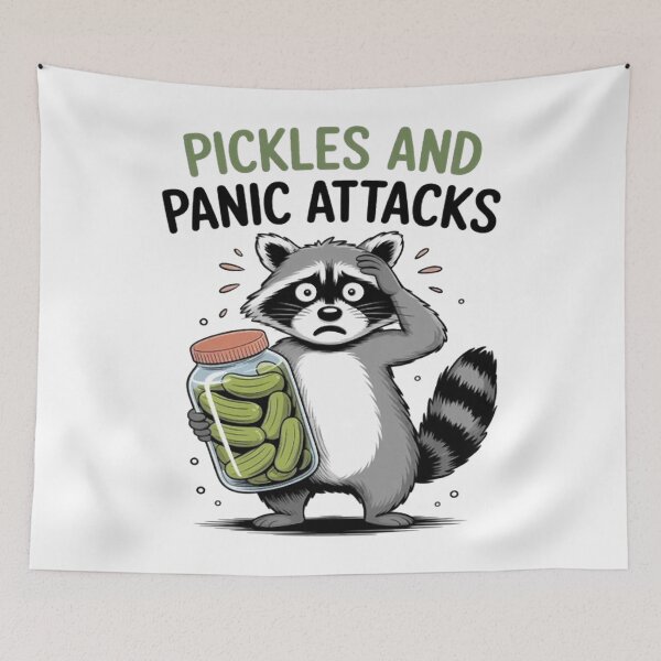 Item preview, Pickle Cucumber Pickles &amp; Panic Attacks Raccoon  designed and sold by CraftyCuttable.