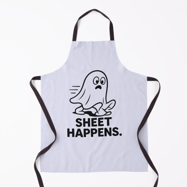 Aperçu de l'œuvre Sheet Happens | Funny Ghost Pun Design créée et vendue par Bratak.