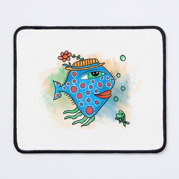 Item preview, Blue Spotted Fish With Flower Hat designed and sold by GGrizeldaRivas.