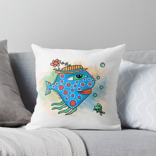 Item preview, Blue Spotted Fish With Flower Hat designed and sold by GGrizeldaRivas.