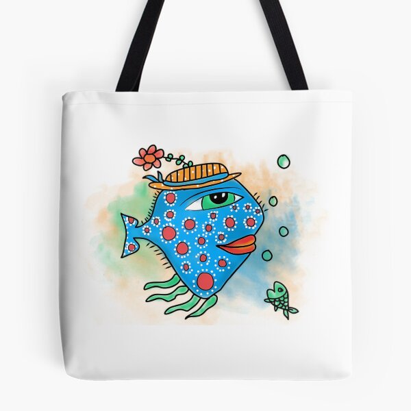 Item preview, Blue Spotted Fish With Flower Hat designed and sold by GGrizeldaRivas.