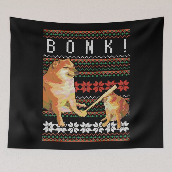 Item preview, Cheems Doge Bonk Meme Ugly Christmas Sweater Style designed and sold by mengekon.