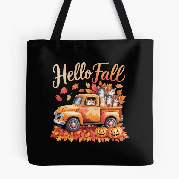 Item preview, Hello Fall Funny Cat Halloween pumkin designed and sold by Sunset4Bones.