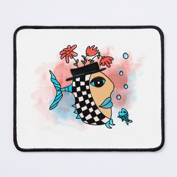 Item preview, Checkered Fish With Flowers And Blue Lips designed and sold by GGrizeldaRivas.
