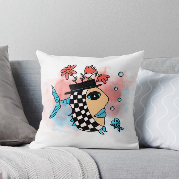 Item preview, Checkered Fish With Flowers And Blue Lips designed and sold by GGrizeldaRivas.
