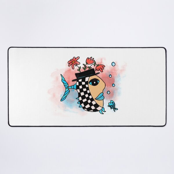 Item preview, Checkered Fish With Flowers And Blue Lips designed and sold by GGrizeldaRivas.