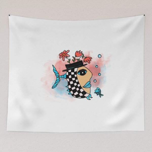 Item preview, Checkered Fish With Flowers And Blue Lips designed and sold by GGrizeldaRivas.