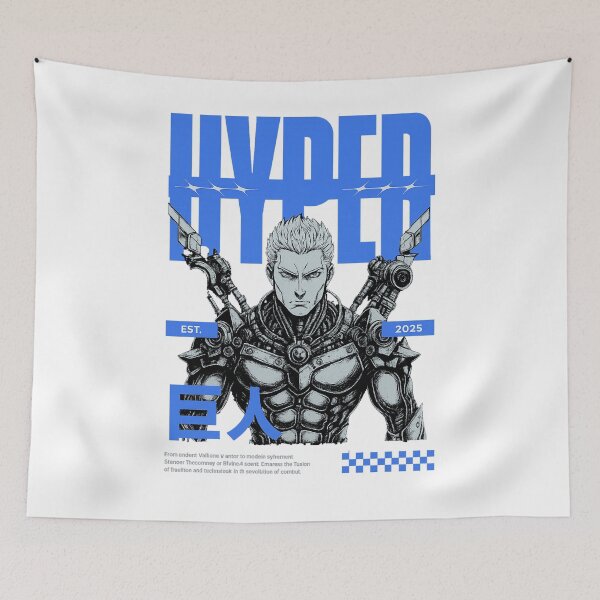 Item preview, Hyper King: Cyberpunk Valkyrie Mecha Warrior Tee – Futuristic Neon Tech Armor designed and sold by SoulFlex.
