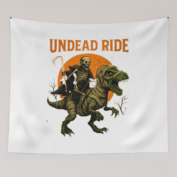 Item preview, Undead Ride – Skeleton Raptor Halloween Adventure designed and sold by Wear Sculpt.