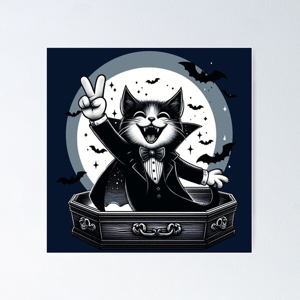 Item preview, Vampire Kitty Peace Sign4 designed and sold by HappyHavenStu.