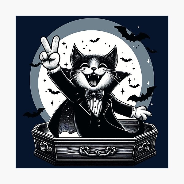 Item preview, Vampire Kitty Peace Sign4 designed and sold by HappyHavenStu.