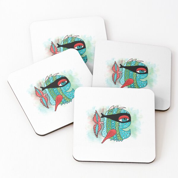 Item preview, Tribal Masked Fish With Red Fin designed and sold by GGrizeldaRivas.