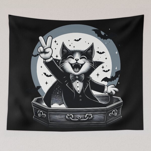 Item preview, Vampire Kitty Peace Sign4 designed and sold by HappyHavenStu.