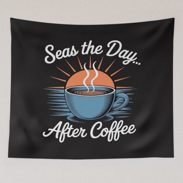 Item preview, Seas the Day After Coffee Nautical designed and sold by CraftyCuttable.