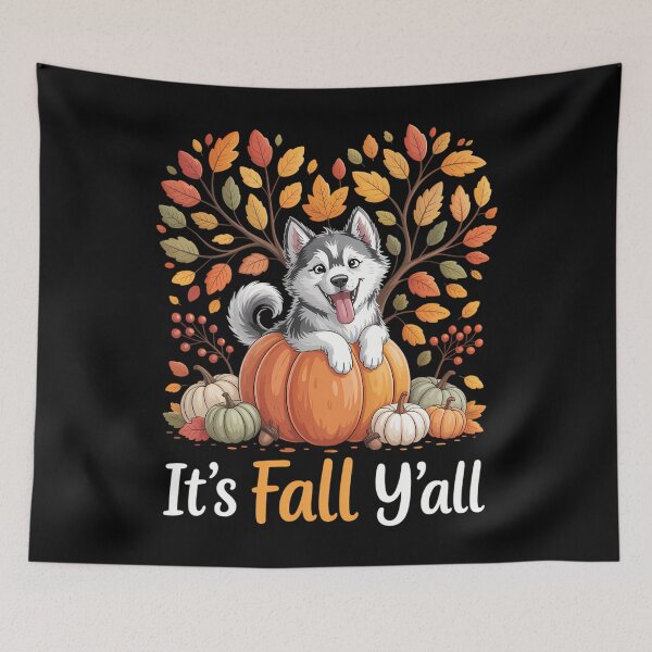 Item preview, It’s Fall Y’all Siberian Husky Autumn Fall Season Dog designed and sold by Sunset4Bones.