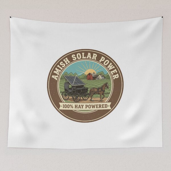 Item preview, Funny Amish Solar Power Buggy Sticker - 100% Hay Powered designed and sold by RedDelaney.
