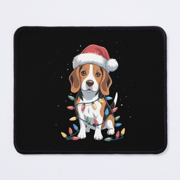 Item preview, Merry Christmas Beagle Santa Christmas Lights Dog Xmas Tree designed and sold by Sunset4Bones.