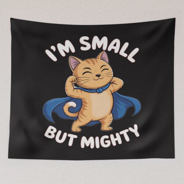 Item preview, Small But Mighty Superhero Kitten Motivational designed and sold by CraftyCuttable.