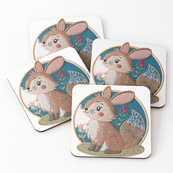 Item preview, Adorable embroidered bunny artwork brings whimsical charm, perfect for children's designs, greeting cards, or cute animal-themed projects that need a touch of handmade love designed and sold by mobiza1000.