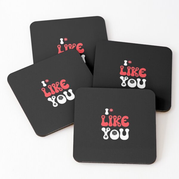 Item preview, Minimalist “I Like You” Typographic Design on Black Background – Playful Pop Art Style designed and sold by PixelVibe782.
