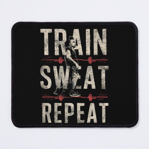 Item preview, Train. Sweat. Repeat. – Motivational Gym T-Shirt designed and sold by CrunchyGoats.