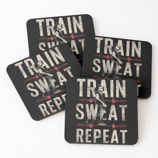 Item preview, Train. Sweat. Repeat. – Motivational Gym T-Shirt designed and sold by CrunchyGoats.