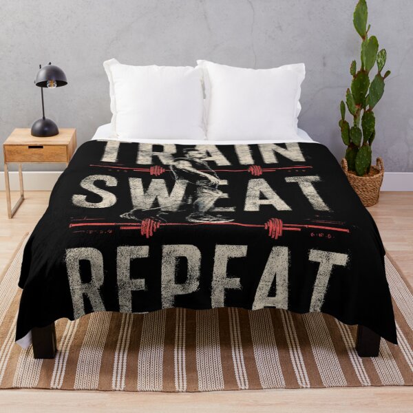 Item preview, Train. Sweat. Repeat. – Motivational Gym T-Shirt designed and sold by CrunchyGoats.