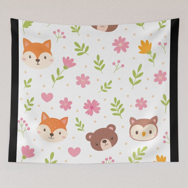 Item preview, Woodland Friends & Flowers Seamless Pattern | Cute Animal Forest Design designed and sold by graphicnew.