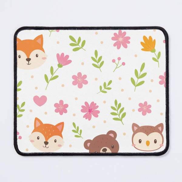Item preview, Woodland Friends & Flowers Seamless Pattern | Cute Animal Forest Design designed and sold by graphicnew.