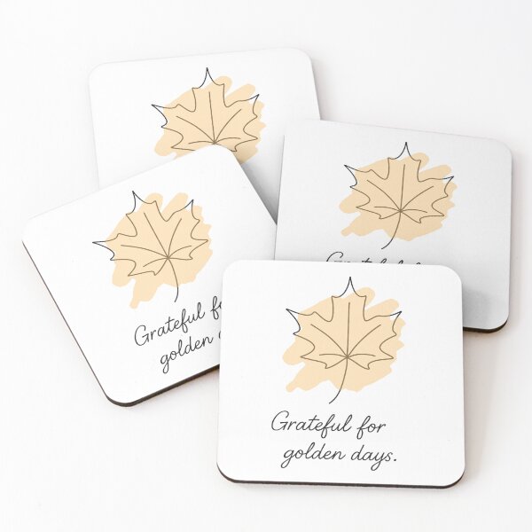 Item preview, Grateful for Golden Days – Minimalist One Line Autumn Leaf Design designed and sold by CanvasFox.