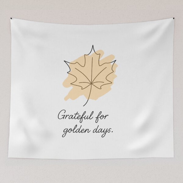 Item preview, Grateful for Golden Days – Minimalist One Line Autumn Leaf Design designed and sold by CanvasFox.