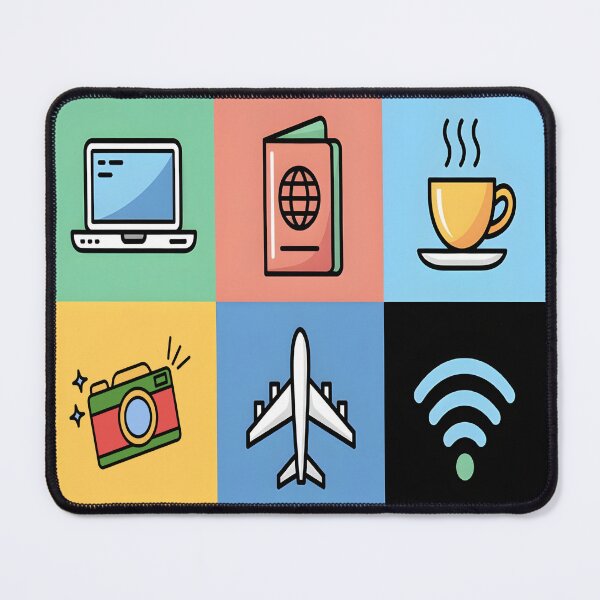 Item preview, Digital Nomad Essentials – Global Travel Icons designed and sold by 404wearpl.