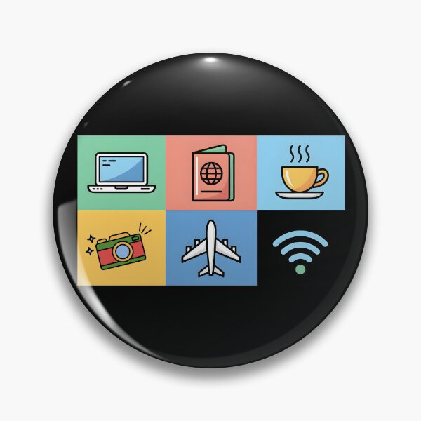 Item preview, Digital Nomad Essentials – Global Travel Icons designed and sold by 404wearpl.