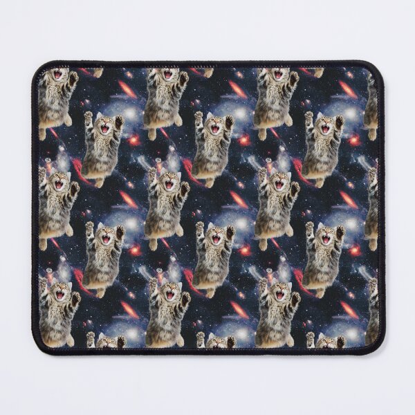 Item preview, Funny Ecstatic Cats Floating in Outer Space - Galactic Meme designed and sold by Wall Hues.