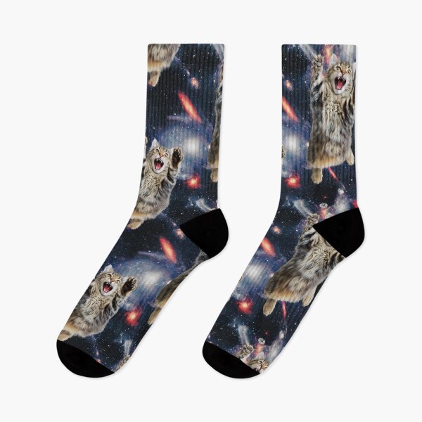 Item preview, Funny Ecstatic Cats Floating in Outer Space - Galactic Meme designed and sold by Wall Hues.
