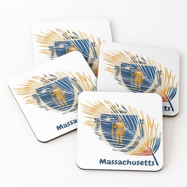 Item preview, Abstract Massachusetts Flag – Feather Shape Design designed and sold by ArteJorge48.