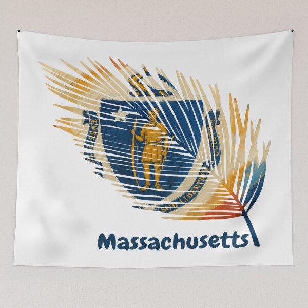 Item preview, Abstract Massachusetts Flag – Feather Shape Design designed and sold by ArteJorge48.