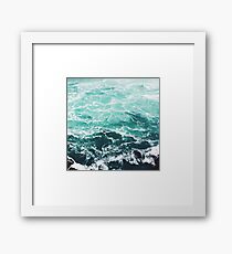 Blue Ocean Summer Beach Waves Framed Art Print