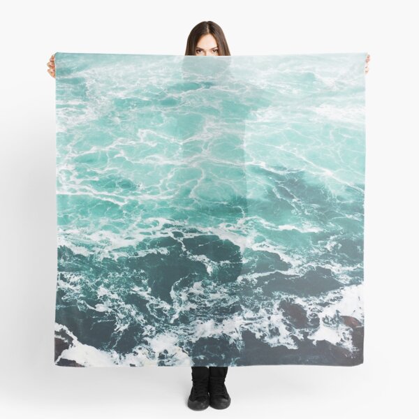 Blue Ocean Summer Beach Waves Scarf