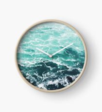 Blue Ocean Summer Beach Waves Clock