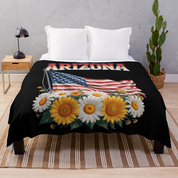 Item preview, Arizona Flower Saguaro Cactus Blossom US Flag Red White Blue designed and sold by TrinaEspinoza.